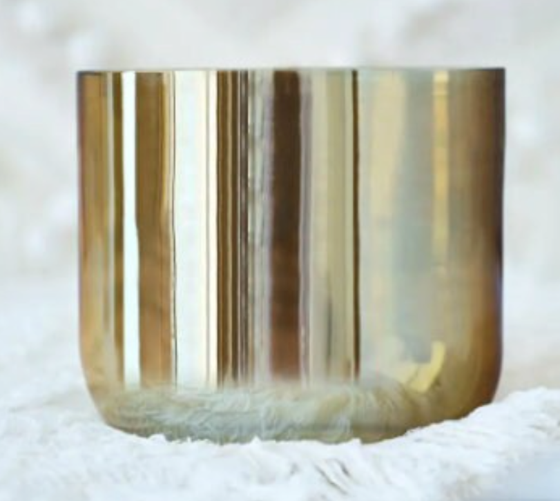 CL66 - 6 Inch Champagne Alchemy Chakra Clear Crystal Singing Bowl