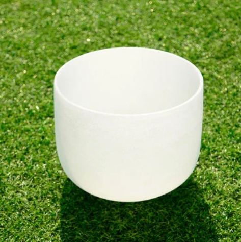 CL13 - 7 Inch A# Note 432Hz White Frosted Crystal Singing Bowl For Yoga Relaxed Sound Healing Instrument