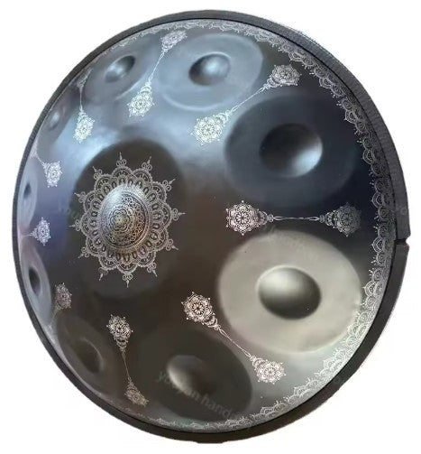 CL78 - 440Hz engraved hand pan drum 22 inch D minor 9 note blue steel tongue drum