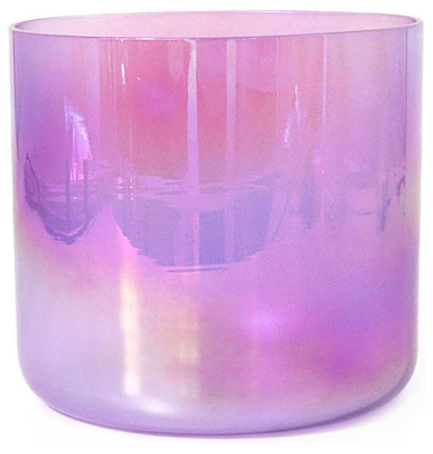 CL12 - 6 Inch Alchemy Crystal Singing Bowl, 440Hz Clear Purple Quartz Chakra Bowl, For Yoga, Sound Healing, Meditation, With Free Acrylic Striker & O-ring