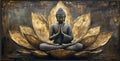 CL88 - 1pc Unframed Modern for Lotus Buddha Statue Canvas Wall Art High Quality Print Large Size Canvas Painting Meditation Room Accent