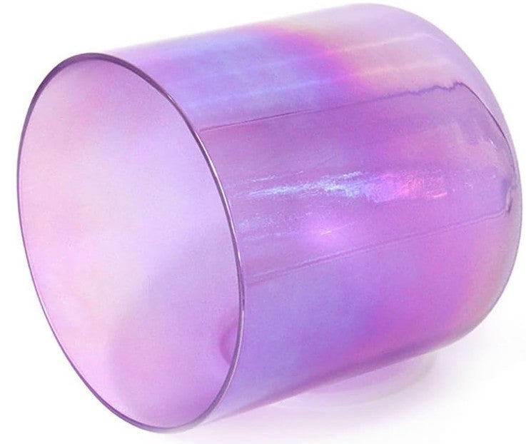 CL12 - 6 Inch Alchemy Crystal Singing Bowl, 440Hz Clear Purple Quartz Chakra Bowl, For Yoga, Sound Healing, Meditation, With Free Acrylic Striker & O-ring