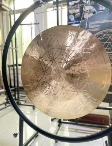 CL76 - Arborea Sound Healing Gongs-Customized Flower of Life Wind Gong 60 cm