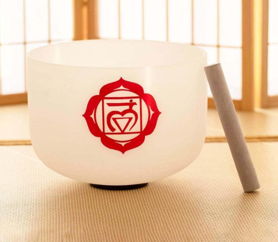 CL42 - 7pcs Crystal Singing Bowls 7-12 inch Frosted Quartz Crystal Sound Healing Bowls Set