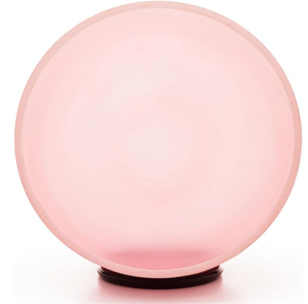 CL55 - Light Pink Crystal Singing Bowls Set, 432HZ Set of 7 PCS Frosted Quartz 7-12 Inch Sound Bowls