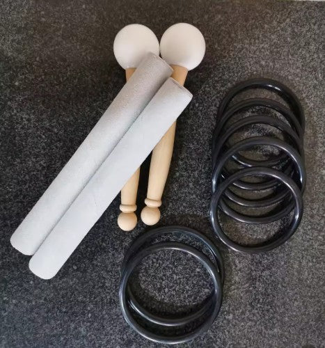 CL37 - Set Of 7 Pcs 7"-12" Note CDEFGAB With Color Lotus Chakra Design Frosted Quartz Crystal Singing Bowl with cases & mallet