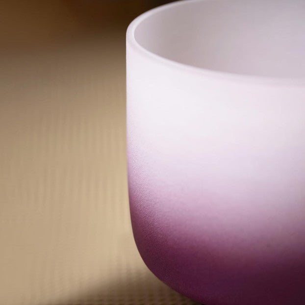 CL19 - 432Hz 10 Inch B note Purple Gradient Design Frosted Quartz Crystal Singing Bowl