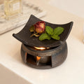 Brown black Ceramic Wax Melt Burner Aromatherapy Oil Diffuser Wax Burner Fragrance Diffuser Burner candle holder