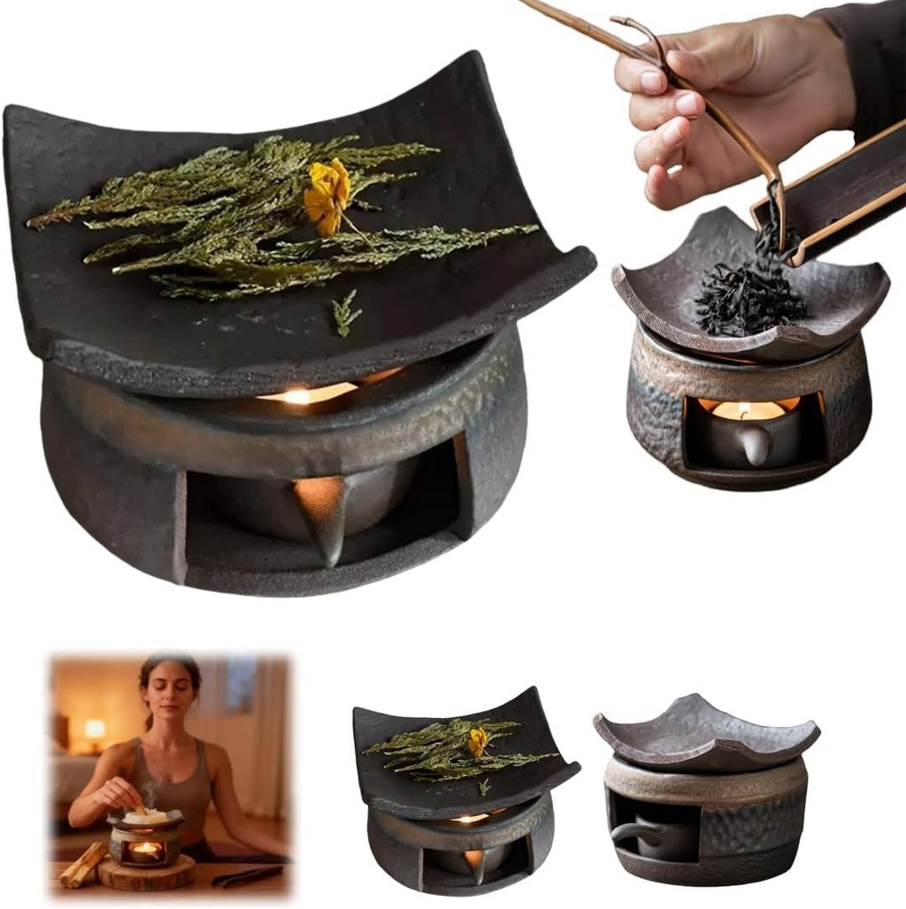 Brown black Ceramic Wax Melt Burner Aromatherapy Oil Diffuser Wax Burner Fragrance Diffuser Burner candle holder