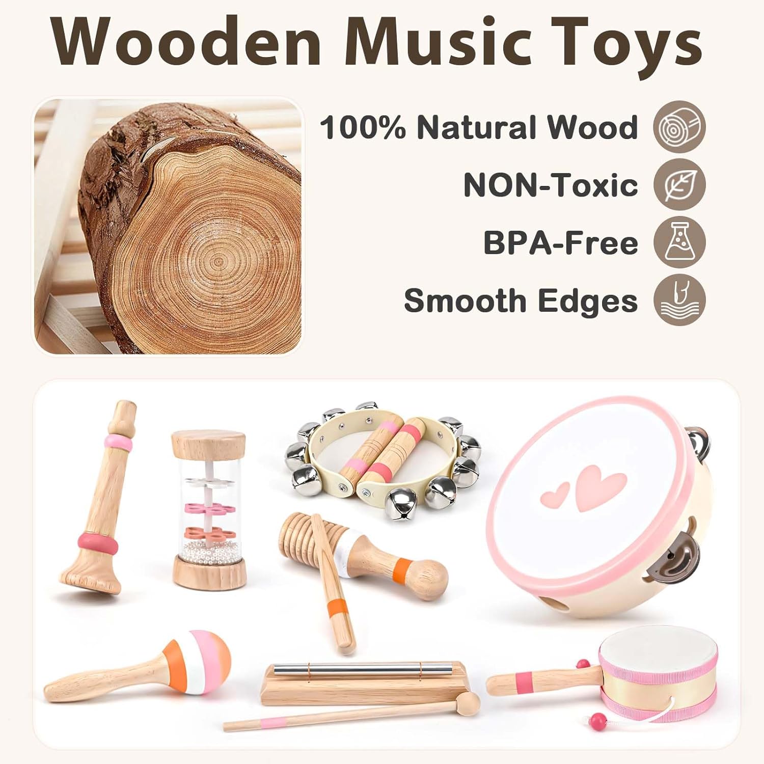 CL66 - Musical Instruments, Baby Musical Toys, Maracas Percussion Drum Instruments Sensory Toys for Boys & Girls.
