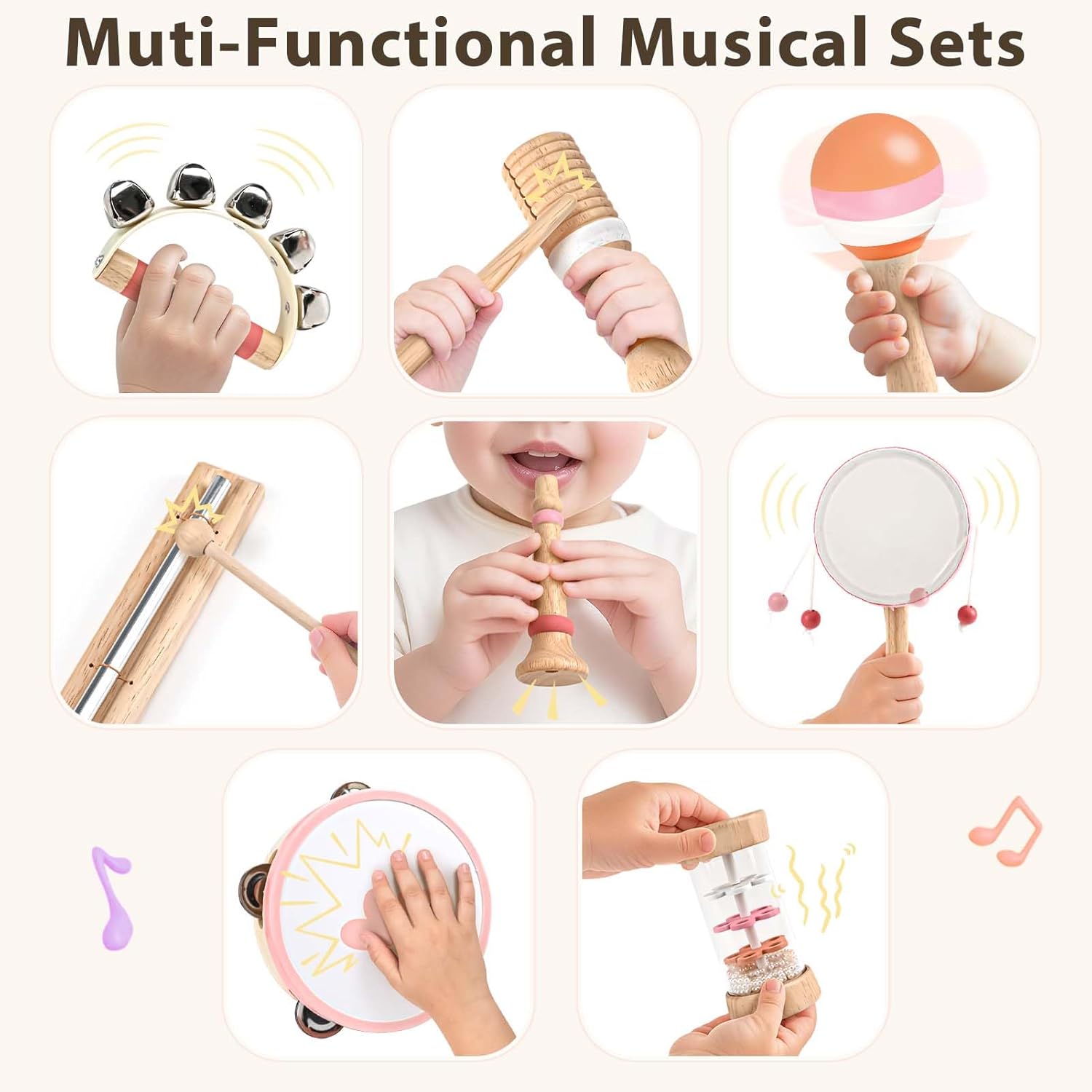 CL66 - Musical Instruments, Baby Musical Toys, Maracas Percussion Drum Instruments Sensory Toys for Boys & Girls.