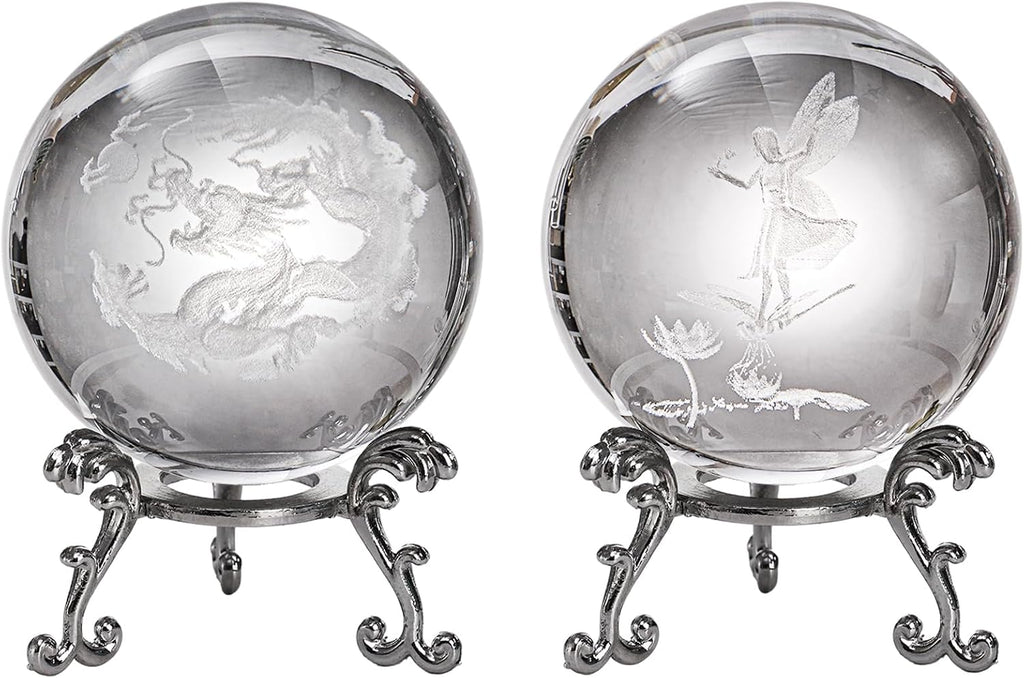Silver Base Crystal Ball Display Stands