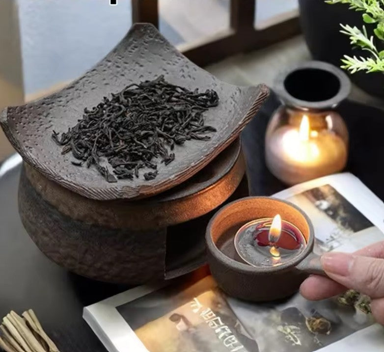 Brown black Ceramic Wax Melt Burner Aromatherapy Oil Diffuser Wax Burner Fragrance Diffuser Burner candle holder