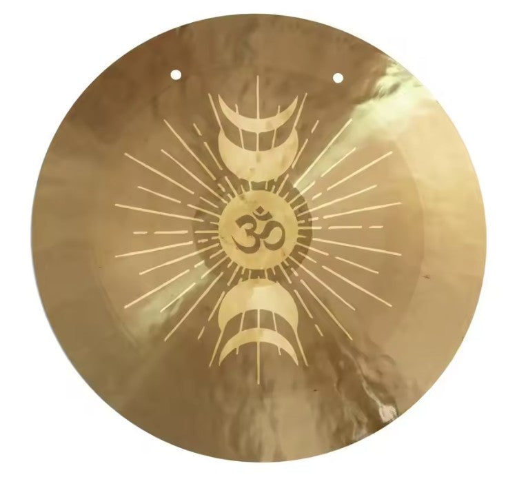 Chinese Handmade Wind Gong 24 inch 60CM With Lunar Phase and OM Pattern