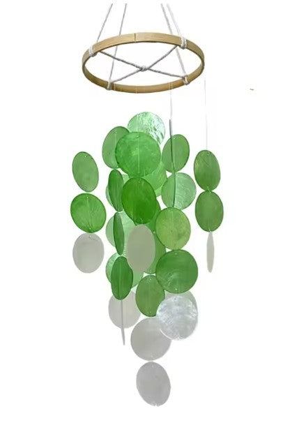 CL105 - Bohemian Shell Wind Chime Handcrafted With Natural Elements For Indoor And Outdoor Decoration And Calm Ambiance