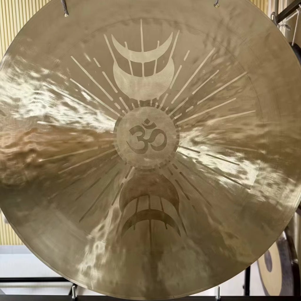 Chinese Handmade Wind Gong 24 inch 60CM With Lunar Phase and OM Pattern