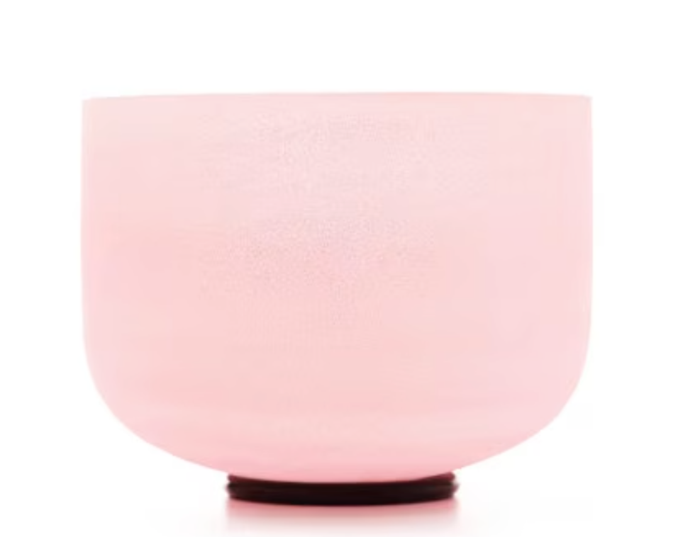 CL55 - 6-12inch Pink Frosted Quartz Crystal Singing Bowl 7pcs Chakra Set