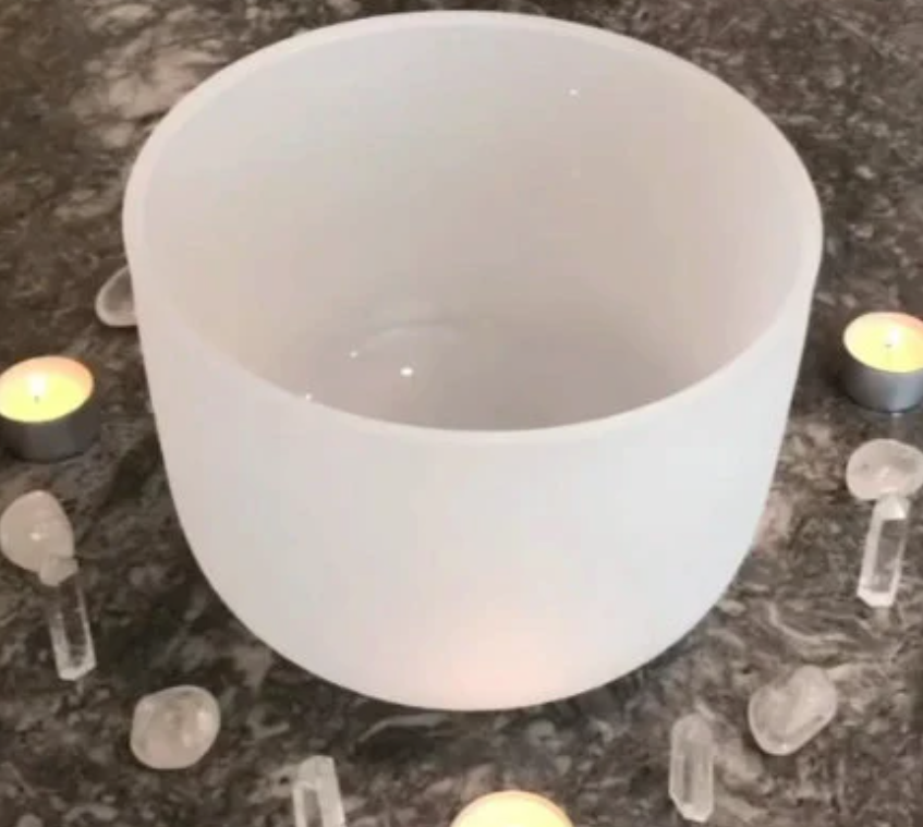 CL1 - 10 Inch 432hz Perfect Pitch Chakra Frosted Crystal Singing Bowl