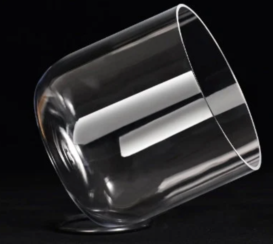 CL69 - 6 Inch Natural Alchemy Clear Quartz Crystal Singing Bowl for Sound Healing with Free Mallet and O-ring