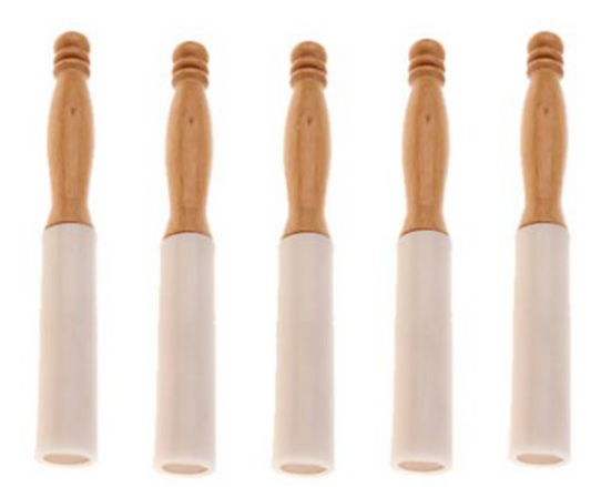 CL56 - Pack of 5 Wood Handle Rubber Mallets for Singing Bowls   - Material: Rubber, wood