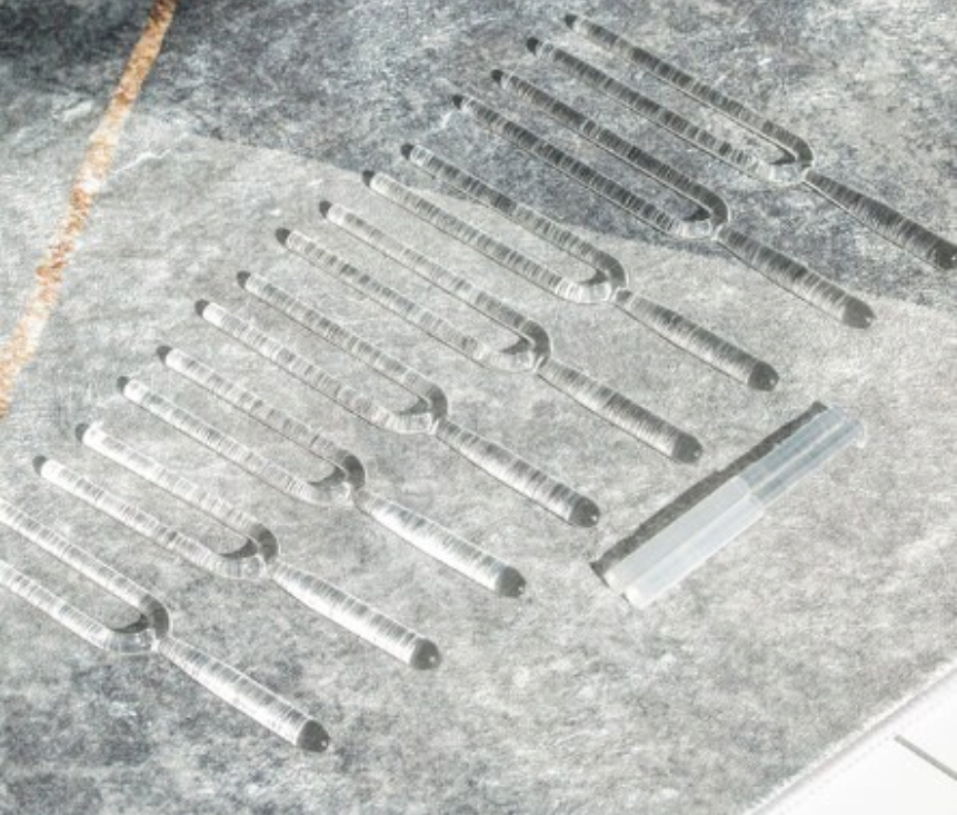 8pcs octave clear quartz crystal singing tuning fork