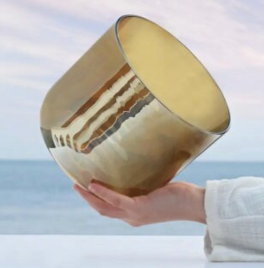 CL66 - 6 Inch Champagne Alchemy Chakra Clear Crystal Singing Bowl