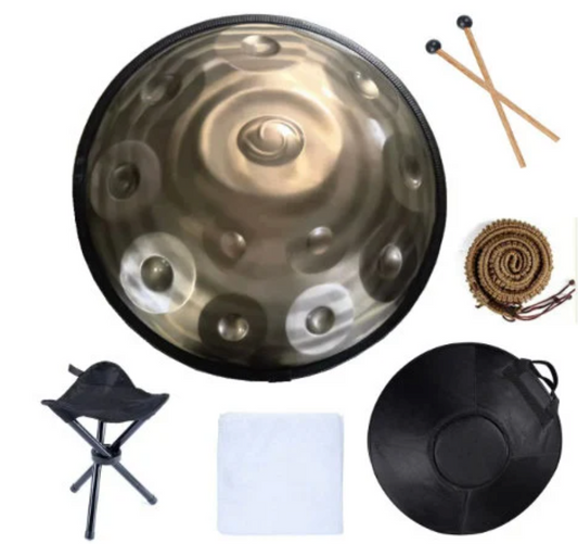 CL85 - 440Hz D Minor 10 Notes Spiral Handpan Steel Tongue Hand Drum