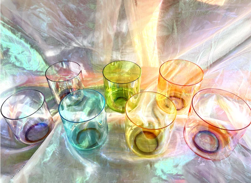 CL64 - Cosmic Aurora Crystal Singing Bowl set.