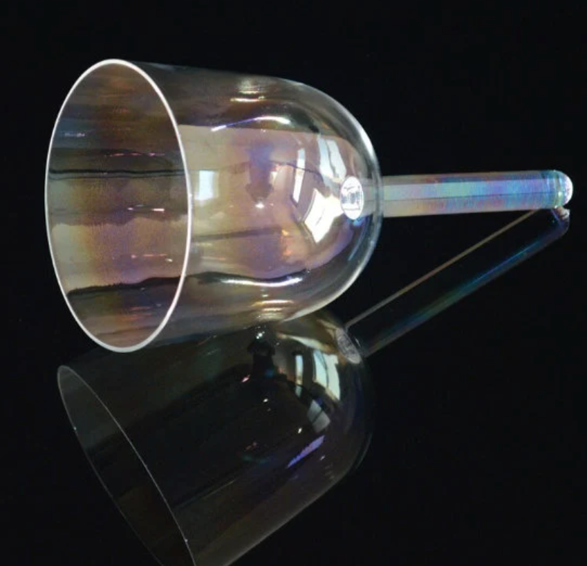 CL27 - 7 Inch Chakra Tuned Hollow Handle Clear Crystal Singing Bowl