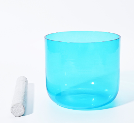 CL62 - 6 Inch Blue Alchemy Clear Quartz Crystal Singing Bowl