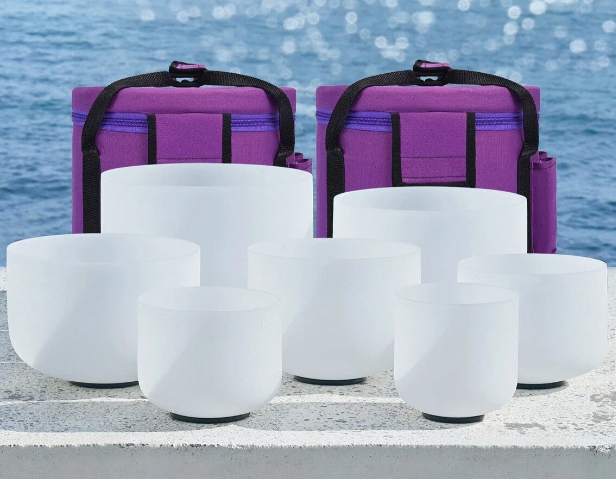 CL45 - 7 pcs 6"-12" Crystal Singing Bowls with 7 Chakras  (7 Tones)