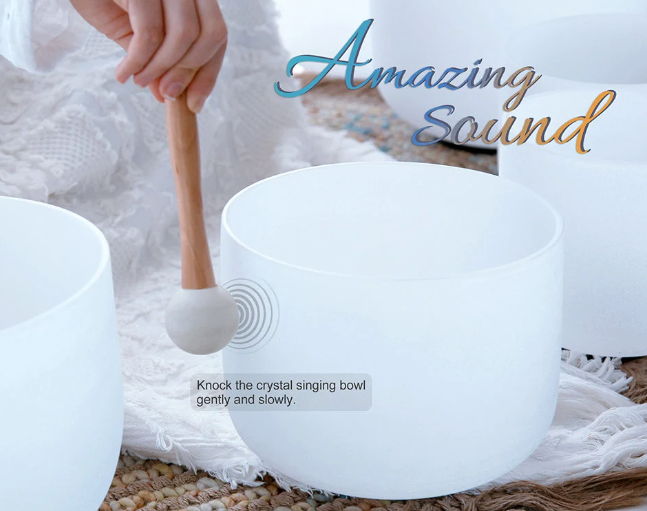 CL45 - 7 pcs 6"-12" Crystal Singing Bowls with 7 Chakras  (7 Tones)