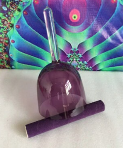 Purple colour crystal singing bowl handle