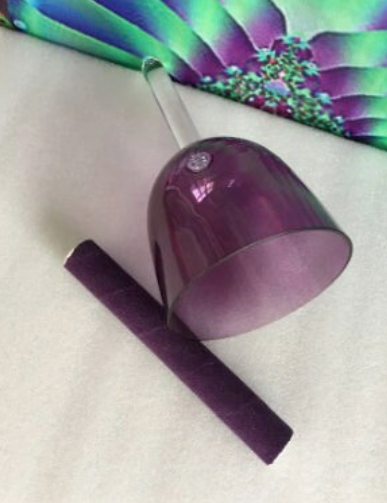 Purple colour crystal singing bowl handle