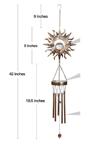Outdoor Metal Wind Chimes Moon Sun Stars Wind Chime