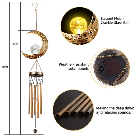 Outdoor Metal Wind Chimes Moon Sun Stars Wind Chime