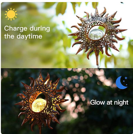 Outdoor Metal Wind Chimes Moon Sun Stars Wind Chime