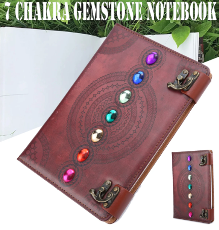 Weekly Planner Notebook Chakra Gemstone Leather Work Study Plan Notepad Journal Notebook Stationery