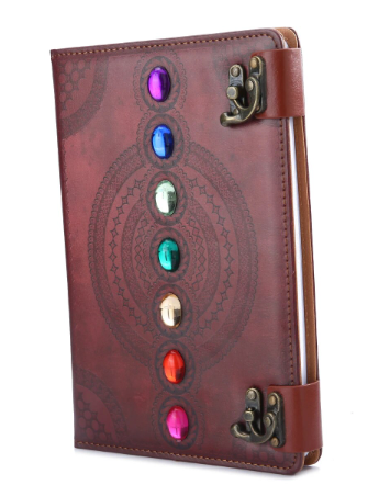 Weekly Planner Notebook Chakra Gemstone Leather Work Study Plan Notepad Journal Notebook Stationery