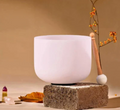 CL8 - 10 Inch Pink Rose Quartz Gemstone Fusion Crystal Singing Bowl For Sound Healing  D Note  440Hz / 432Hz