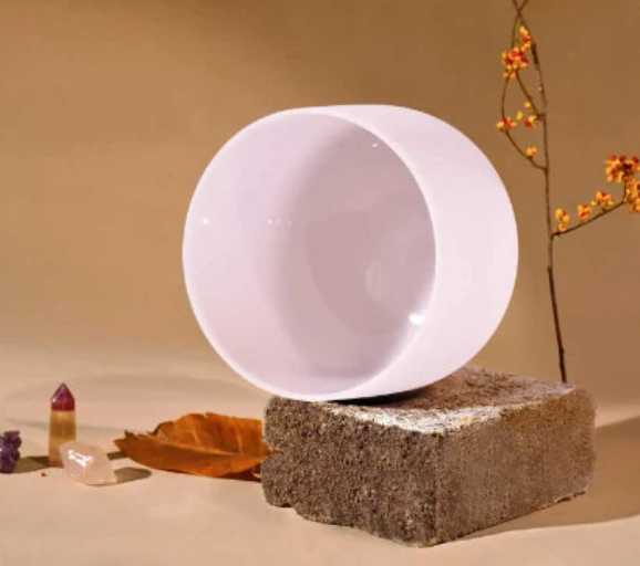 CL8 - 10 Inch Pink Rose Quartz Gemstone Fusion Crystal Singing Bowl For Sound Healing  D Note  440Hz / 432Hz