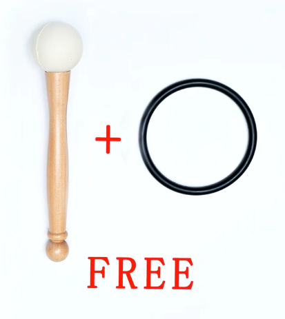 CL23 - 12inch FLOWER OF LIFE - C Note - Root Chakra, Crystal Quartz Singing Bowl, with mallet, O ring and Case.