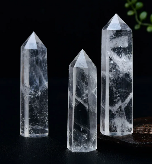 Clear Quartz Crystal 6-Sided Obelisk Tower 1.2kg 220mm x 60mm of amazing Quartz Crystal