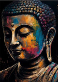 CL89 - Vintage Buddha Statue Canvas Painting Religious Prints Posters Wall Art Picture
