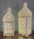 CL90 - Home Ornament Iron Art Moroccan Night Light Hollow Battery Powered Lantern.