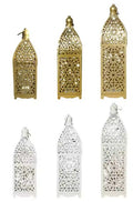 CL91 - Home Ornament Iron Art Moroccan Night Light Hollow Battery Powered Lantern.