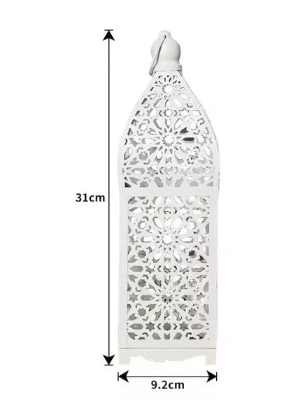 CL90 - Home Ornament Iron Art Moroccan Night Light Hollow Battery Powered Lantern.