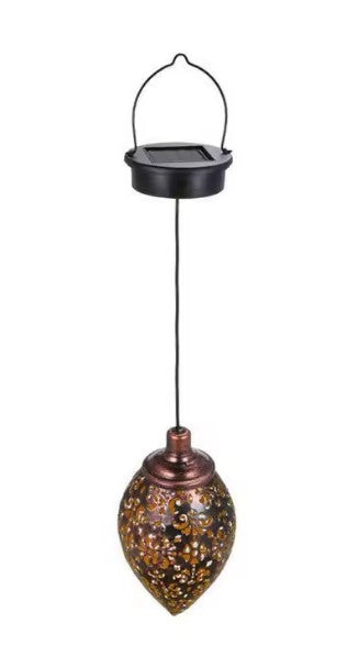 CL93 - Water Drop Shaped Outdoor Solar Projection Light Waterproof Hollowed-out Design for Garden Patio Stair Landscape