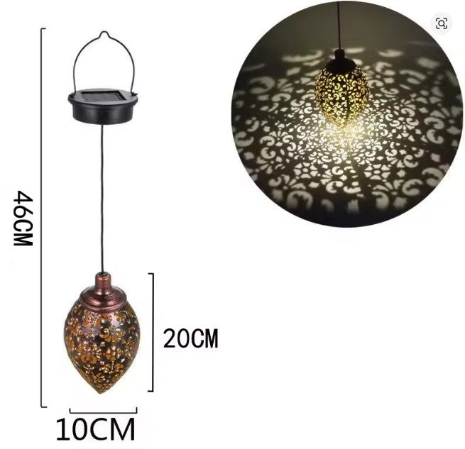 CL93 - Water Drop Shaped Outdoor Solar Projection Light Waterproof Hollowed-out Design for Garden Patio Stair Landscape