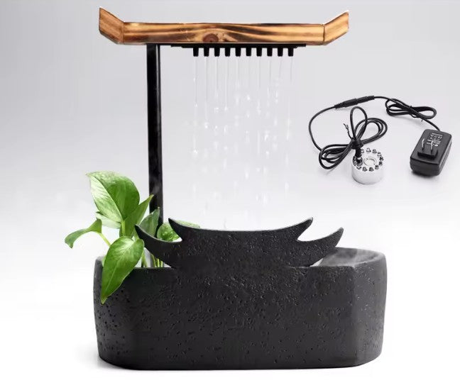 CL68 - Chinese-style flowing water ornaments ceramic circulating water pumping water fountain lucky feng shui living room